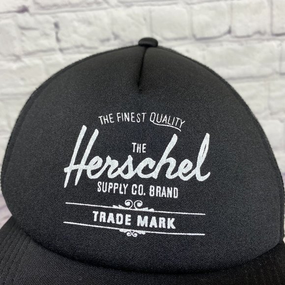 Herschel Hat Cap Snapback Black Trucker Mesh Supply Co. Brand Adjustable - Picture 6 of 11